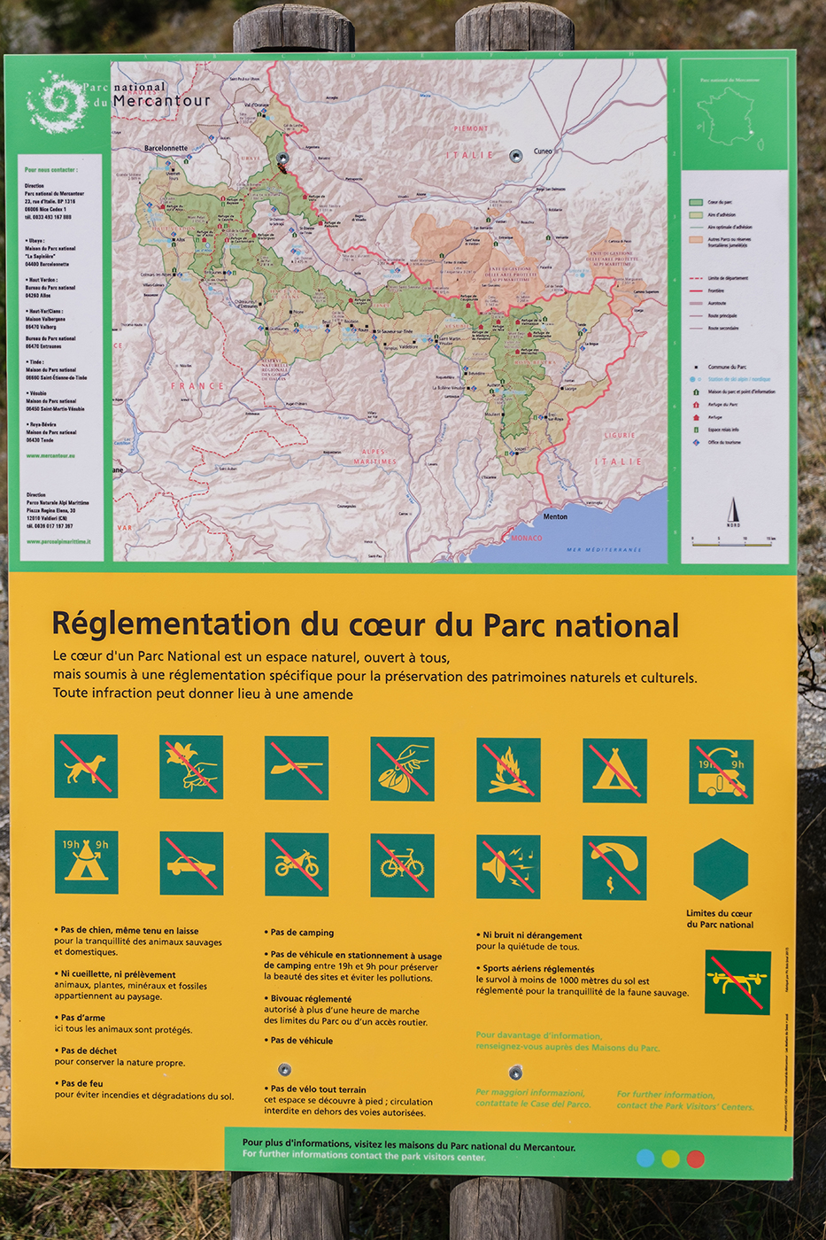 Règlementation parc nation du Mercantour au niveau du lac de Vens